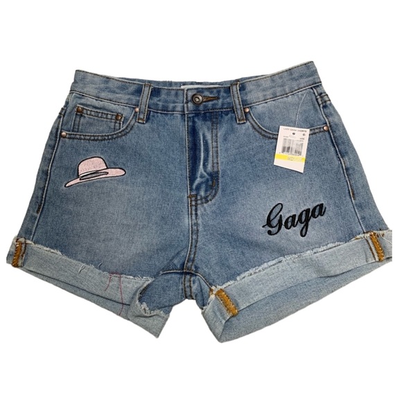 NWT Lady Gaga Joanne denim shorts size medium